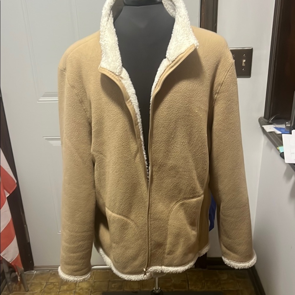 Faded Glory Women's Tan Sherpa-Lined Coat